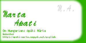 marta apati business card