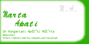 marta apati business card